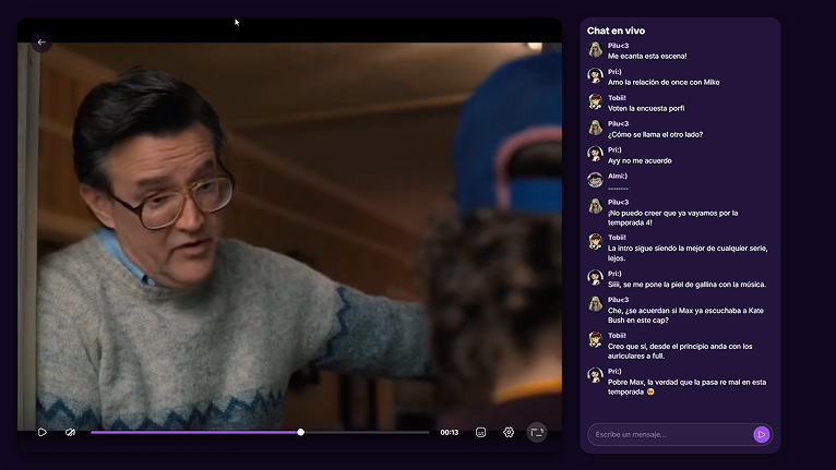 Paso 3: Reproducción y Chat en vivo