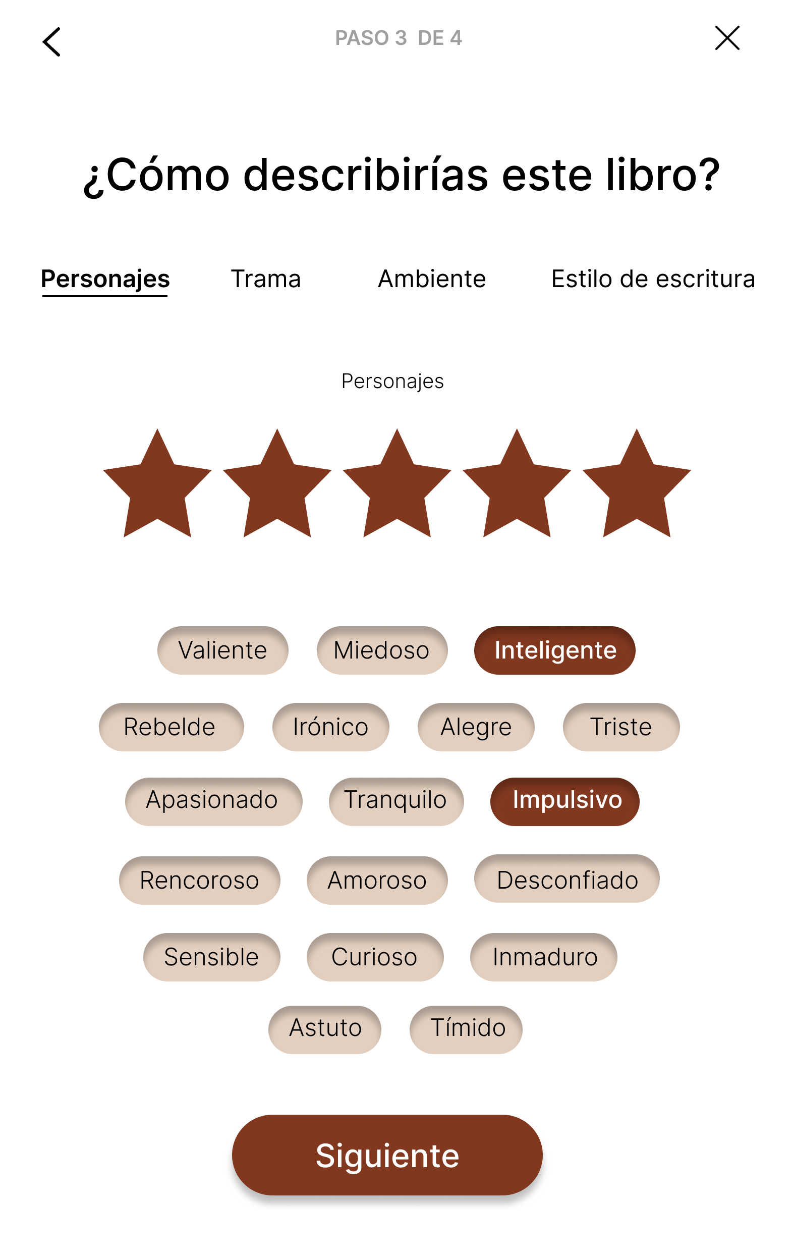 Paso 3: Calificación detallada