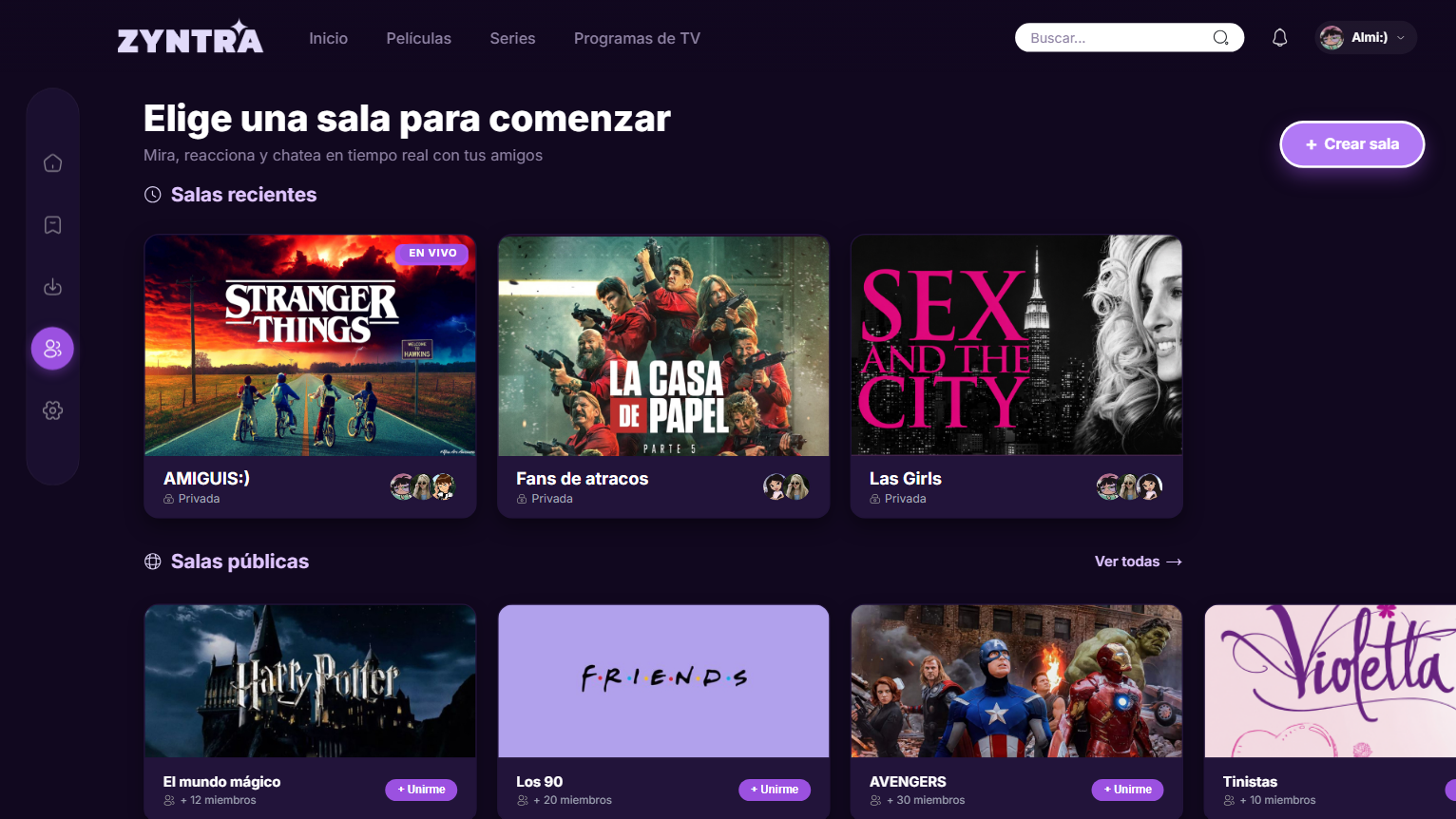 Paso 1: Elige una sala para compartir